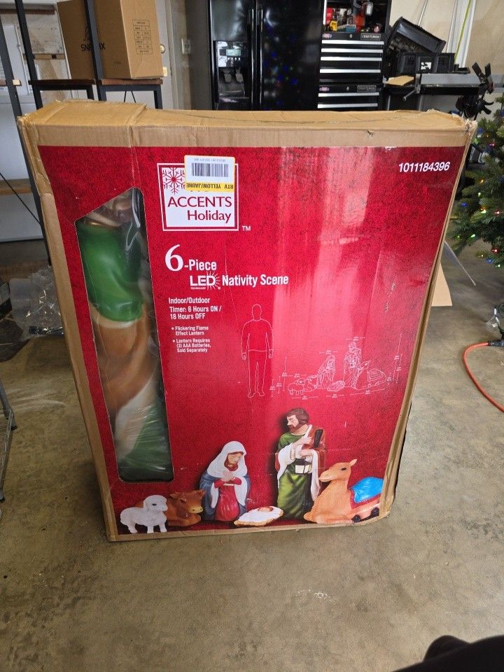 BRAND NEW 6 PC NATIVITY SCENE Blow Mold Yard Decoration 3 Ft High