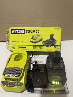RYOBI ONE+ 18V Lithium-Ion 2.0 Ah Compact Battery and Charger Starter Kit