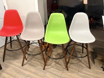 Mid-Century Barstool Chairs - Available in Red, Light Gray, Green or Dark Gray - NEW
