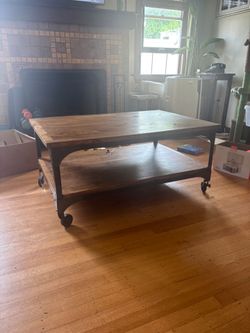 World Market Industrial Wood Coffee Table - $50