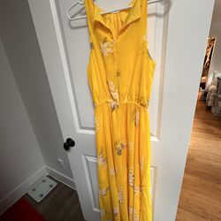 Yellow Floral Beach Dress 