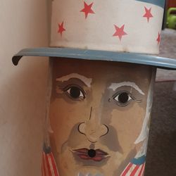 Uncle Sam American Folk Art Hanging Tin Decoration Made 1990