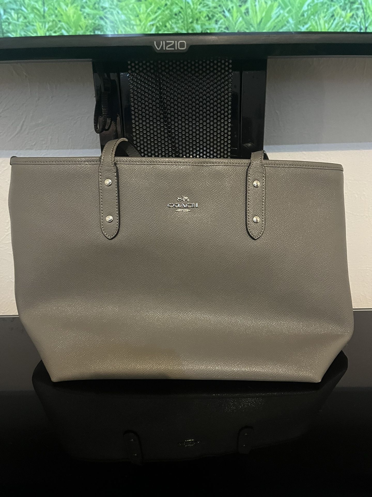 Grey coach purse