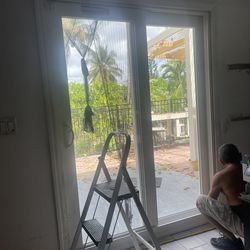 Sliding glass door, fiberglass hurricane proof