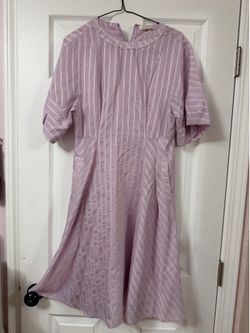 Korean Pink Striped Dress – Elegant & Feminine