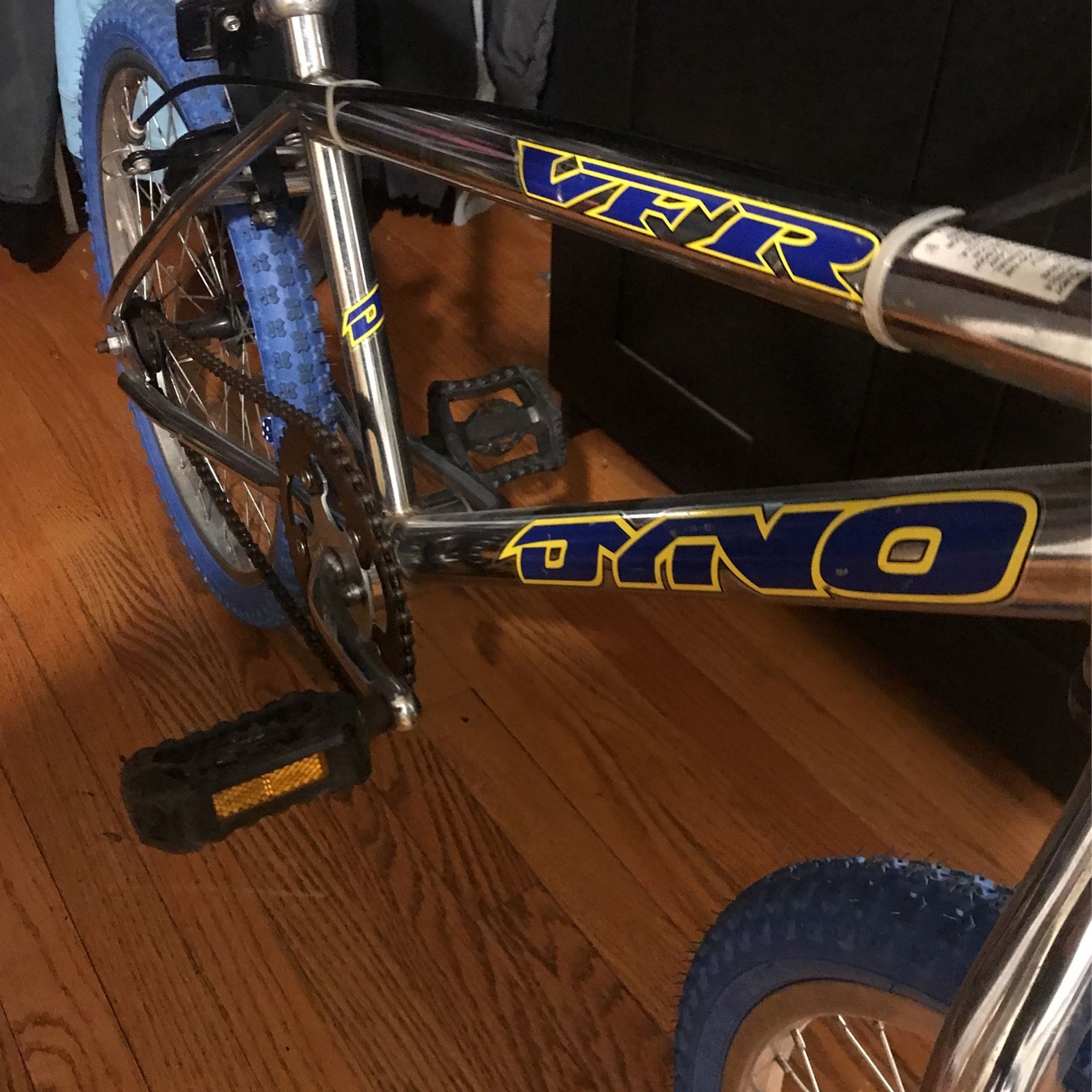 Dyno Vfr Dyno Blast Bmx 1997 DYNO BLAST Blue Decal Set On Chrome