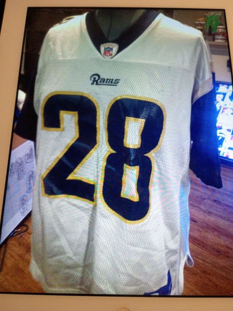 REEBOK NFL   L.  A. RAMS #28 MARSHALL FAULK VINTAGE  JERSEY