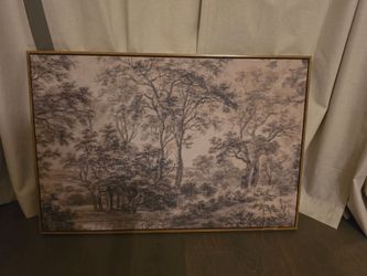 Framed Forest Landscape Canvas Wall Art