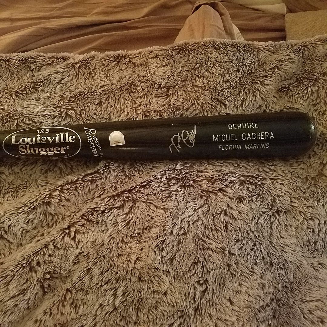 2005 Miguel Cabrera Autographed Louisville Slugger Baseball Bat with Certification Florida Marlins