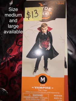 NEW Vampire Halloween Costume size medium and large
