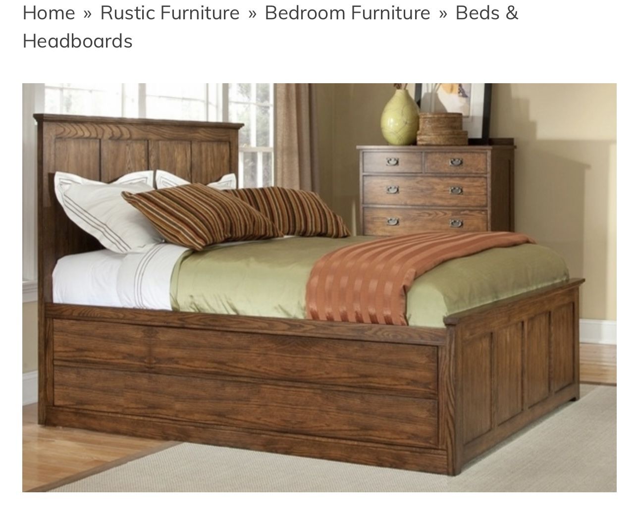 Bed- Oak Park Panel Storage Bed