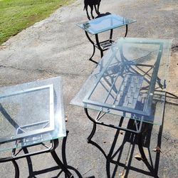 Glass and Black Metal Tables