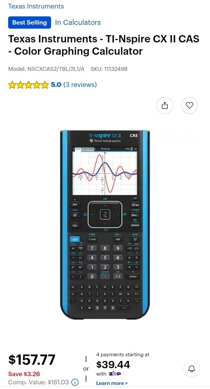 Texas instrument cas ti nspire cx II calculator $75 obo5
