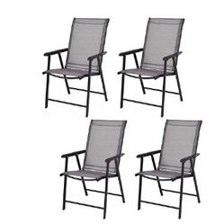 GIANTEX Set of 4 Folding Patio Chairs