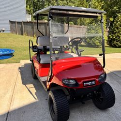 2020 Flame Red LS2 Off Road Tracker Golf Cart. Road Ready 