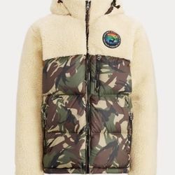 Polo Ralph Lauren Camo Faux Shearling Puffer Jacket