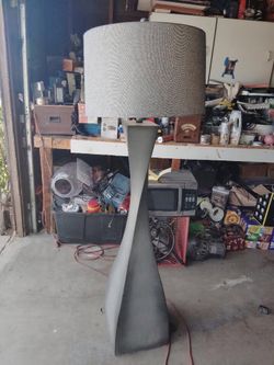modern gray twist floor lamp