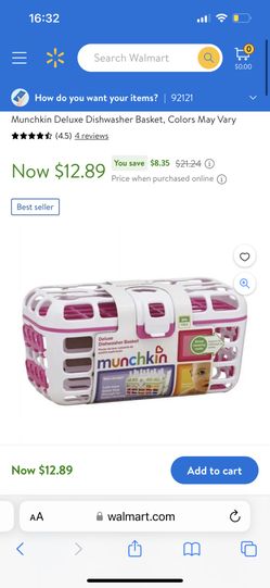 Munchkin Deluxe Dishwasher Basket, Colors May Vary