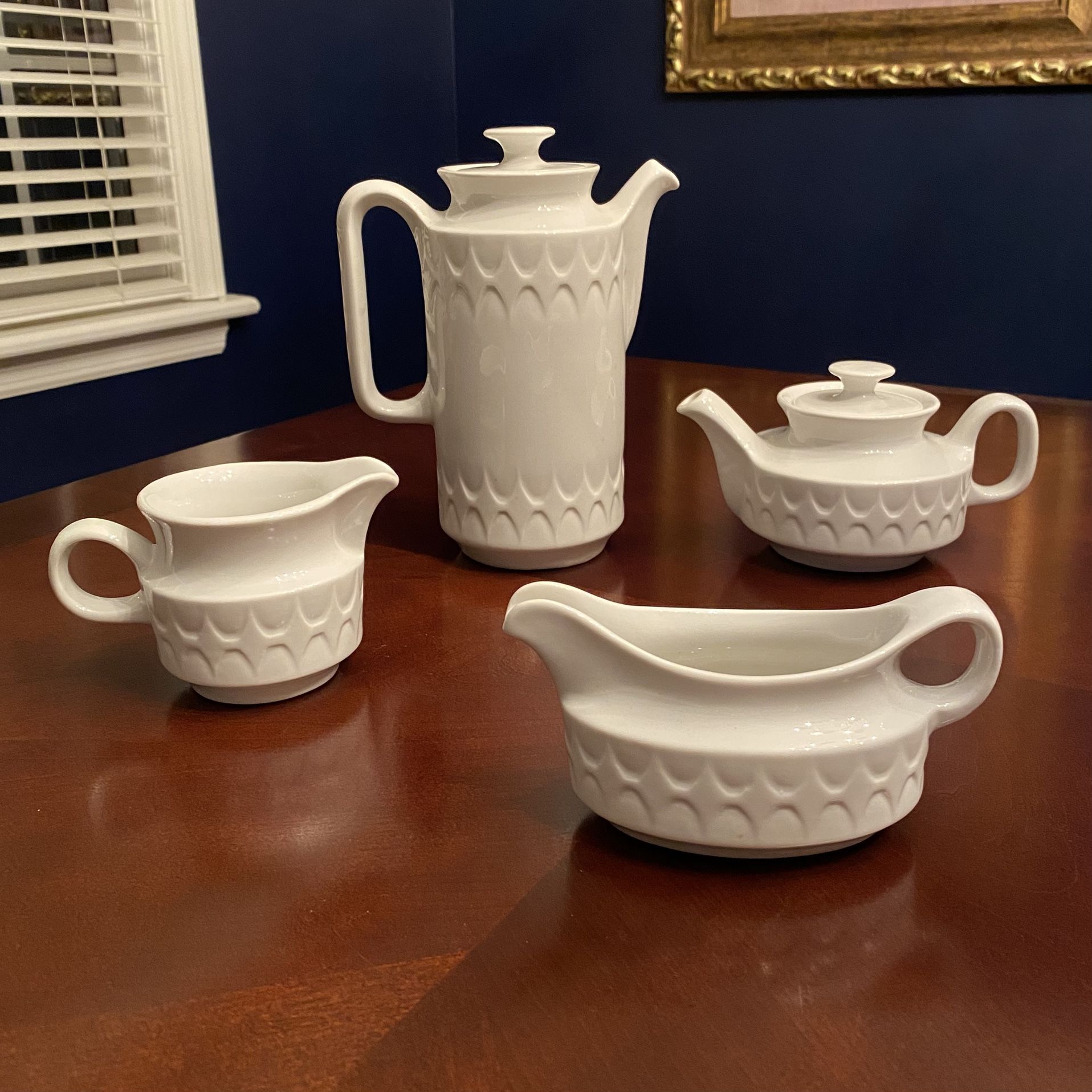 Vintage Mayer China “Sculptura” Coffee & Serveware Set