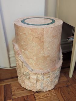 Peach And Green Tessellated Stone Pedestal