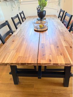 Dining table set: chairs + bench