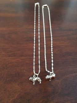 NEW 3D Bulldog Charm on Sterling Silver Chain Necklace