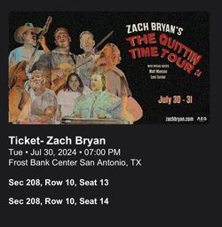 Zach Bryan Tickets July 30