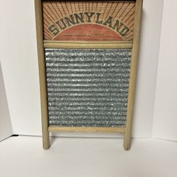 Vintage “Sunny Land” Columbus Aluminum Washboard 