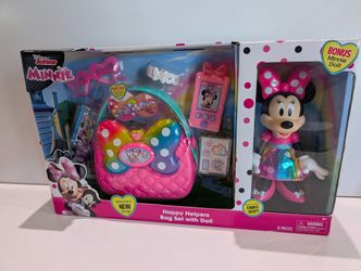 Disney Junior Minnie Happy Helpers Bag Set With Doll 8 Piece Toy Playset Kids