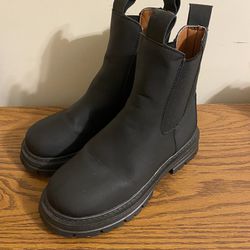 Brand New Black Slip On Boots Side 40 Or 8,5 In American Shoes