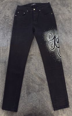 Black Amiri Jeans w Rhinestones