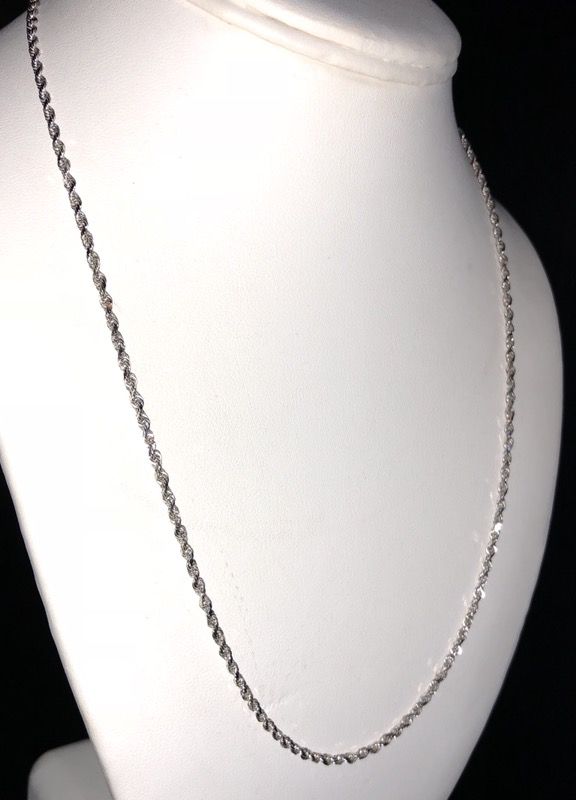 Neckless Chain Rope White Gold 14 Karat, 20" ID 7.2