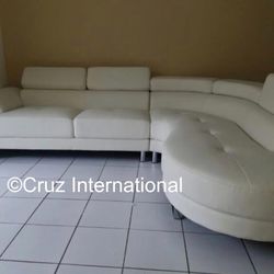 New White Sectional Sofa Couch 