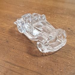 Awesome Crystal Glass Classic Roadster Convertible MG Paperweight Collectible 