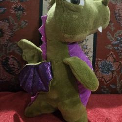 WILD REPUBLIC GREEN & PURPLE DRAGON PLUSH ANIMAL TOY 11"INCHES 