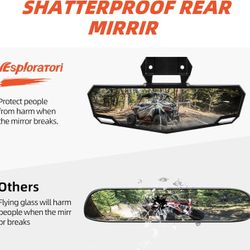 RZR PRO XP Rear View Mirror UTV Center Race Convex Rear View Mirror for Polaris RZR PRO XP/PRO XP4, Turbo R /4 2020 2021 2022 2023 2024, High-Definiti