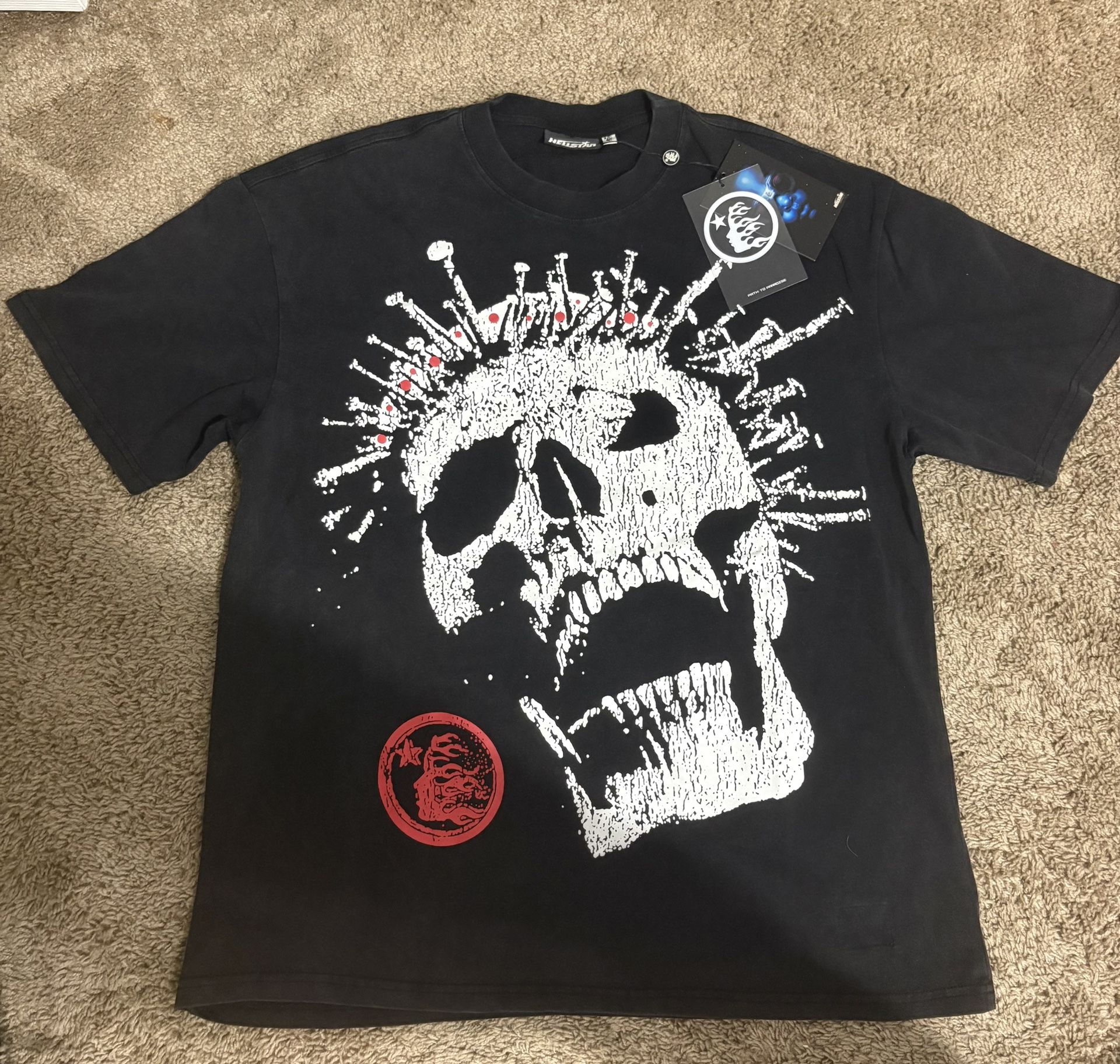 Black Hellstar Spike Skull T-shirt