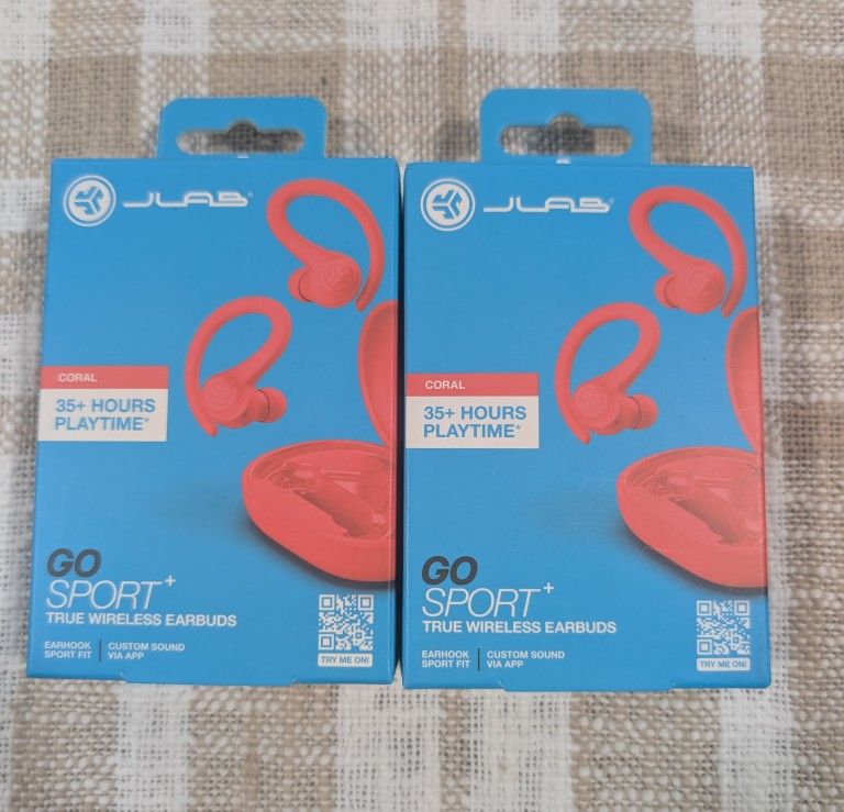 JLab Go Air Sport True Wireless Bluetooth Earbuds Coral