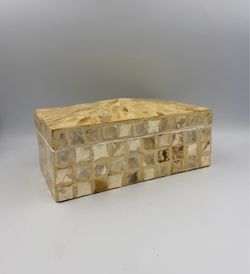 Vintage Coastal Style Mother of Pearl Shell Decorative Box , keepsake box