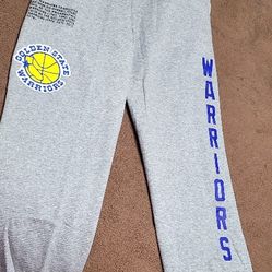 Men's Mitchell & Ness Heather Gray Golden State Warriors Team Origins Fleece Sweatpants