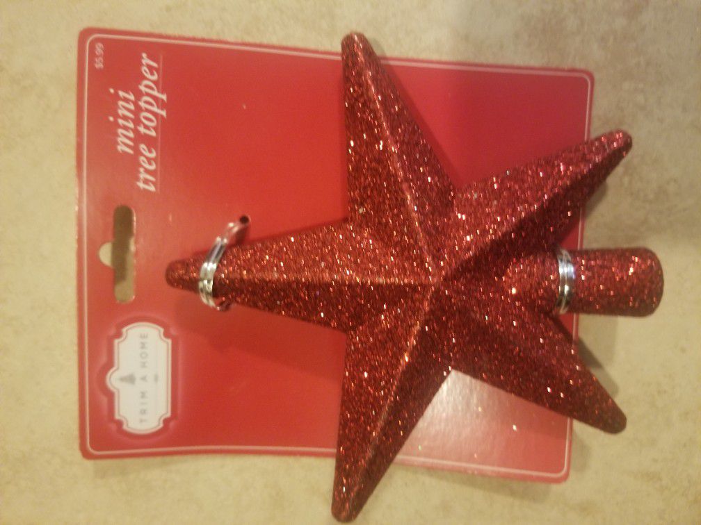 Beautiful Red Sparkly mini Christmas Tree topper