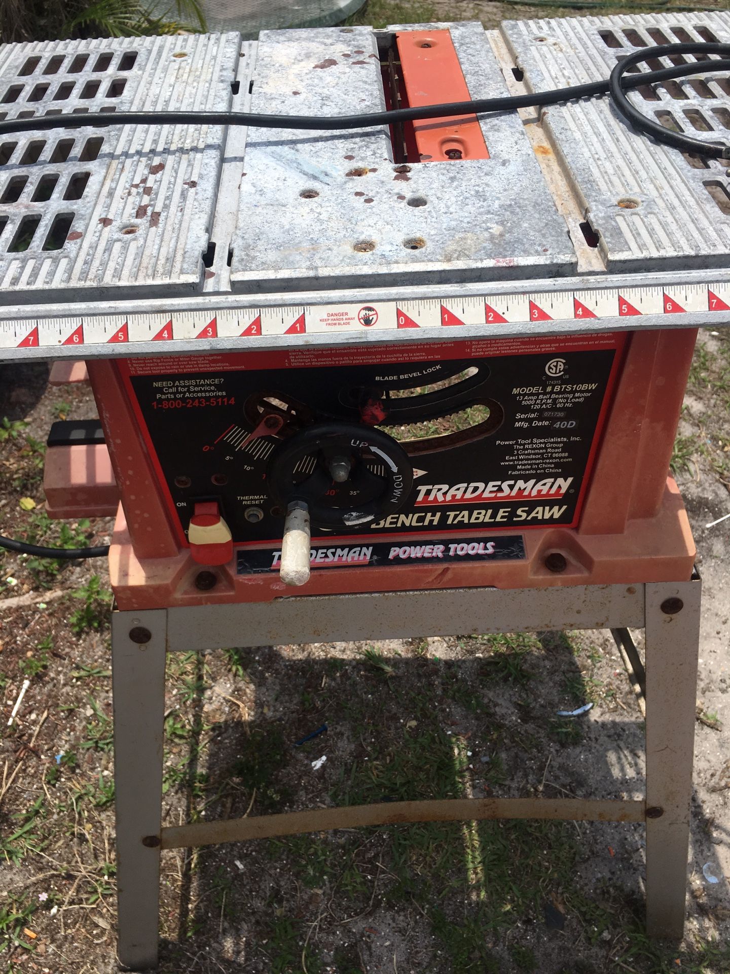 Tradesman Bench Table Saw For Sale In Port St Lucie