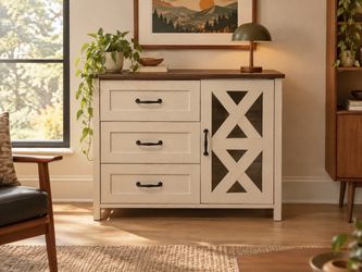 farmhouse style console cabinet