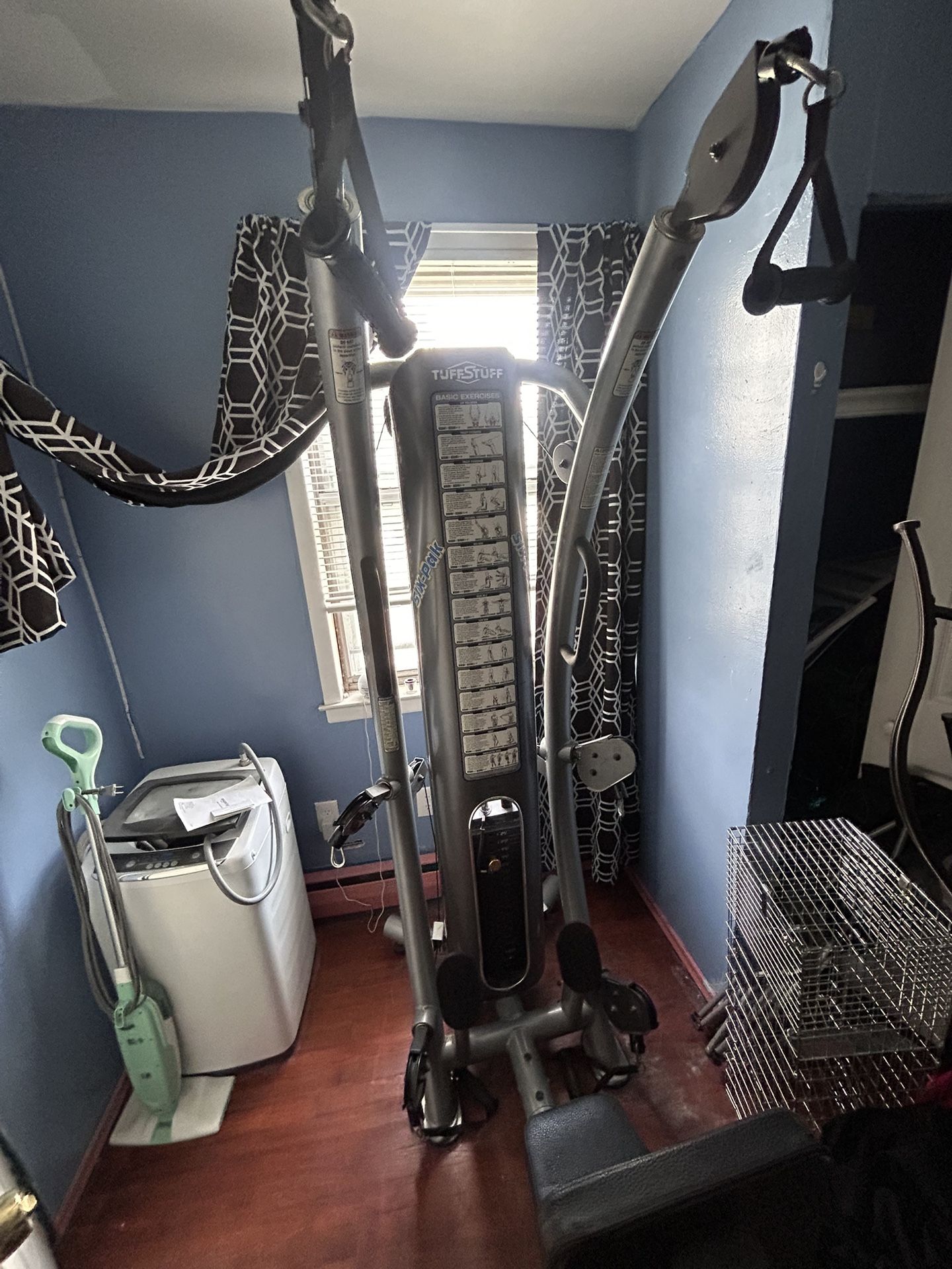 Tuff stuff six pak functional trainer/ pullup bar/dipstation and bench machine