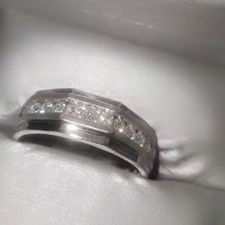 Men's White Gold Diamond Ring 