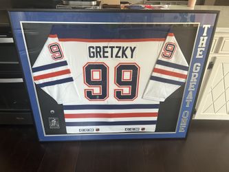 Wayne Gretzky Signed Edmonton Oilers Framed Double Tag CCM Jersey 