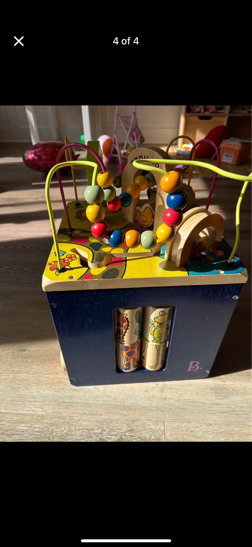 Wooden play cube for kids