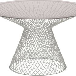 $3,600. 60inch Glass Round Pedestal Table Finnish Design Group Crate  & Barrel