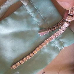 Mossanite Tennis Bracelet 5mm  20cts 7.5 nches  Solid 925 Sterling Silvers