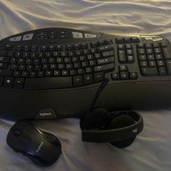 Logitech Wireless Keyboard Mouse Combo Headset